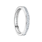 Mappin & Webb Platinum 1.00 Carat Princess Cut Channel Set Full Eternity Ring - Ring Size K