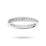 Mappin & Webb Platinum 1.00 Carat Princess Cut Channel Set Full Eternity Ring - Ring Size P