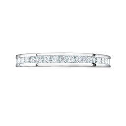 06505800 - 18 Carat White Gold 1.00 Carat Princess Cut Channel Set Full Eternity Ring