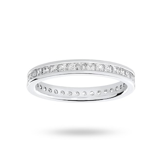 Mappin 
Webb 18 Carat White Gold 1.00 Carat Princess Cut Channel Set Full Eternity Ring
