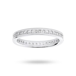 06505801 - 18 Carat White Gold 1.00 Carat Princess Cut Channel Set Full Eternity Ring