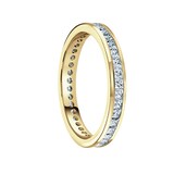 Mappin & Webb 18 Carat Yellow Gold 1.00 Carat Princess Cut Channel Set Full Eternity Ring - Ring Size L