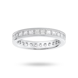 06505812 - 18 Carat White Gold 2.00 Carat Princess Cut Channel Set Full Eternity Ring