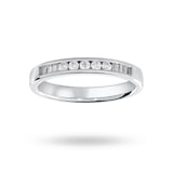 Mappin & Webb Platinum 0.20 Carat Brilliant Cut And Baguette Channel Set Half Eternity Ring