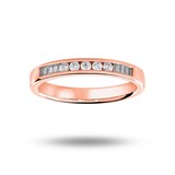 Mappin & Webb 18 Carat Rose Gold 0.20 Carat Brilliant Cut And Baguette Channel Set Half Eternity Ring - Ring Size K
