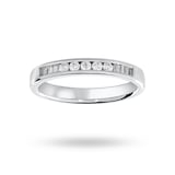 Mappin & Webb 18 Carat White Gold 0.20 Carat Brilliant Cut And Baguette Channel Set Half Eternity Ring - Ring Size K