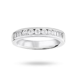 Mappin & Webb Platinum 0.50 Carat Brilliant Cut And Baguette Channel Set Half Eternity Ring - Ring Size O