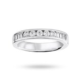 Mappin & Webb 18 Carat White Gold 0.50 Carat Brilliant Cut And Baguette Channel Set Half Eternity Ring