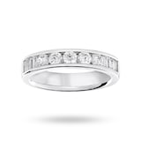 Mappin & Webb 18 Carat White Gold 0.75 Carat Brilliant Cut And Baguette Channel Set Half Eternity Ring