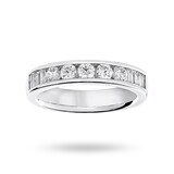 Mappin & Webb 18 Carat White Gold 0.75 Carat Brilliant Cut And Baguette Channel Set Half Eternity Ring