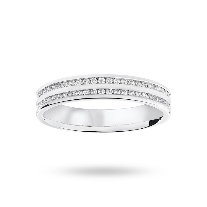 Mappin & Webb Platinum 0.28 Carat Brilliant Cut 2 Row Channel Set Half Eternity Ring