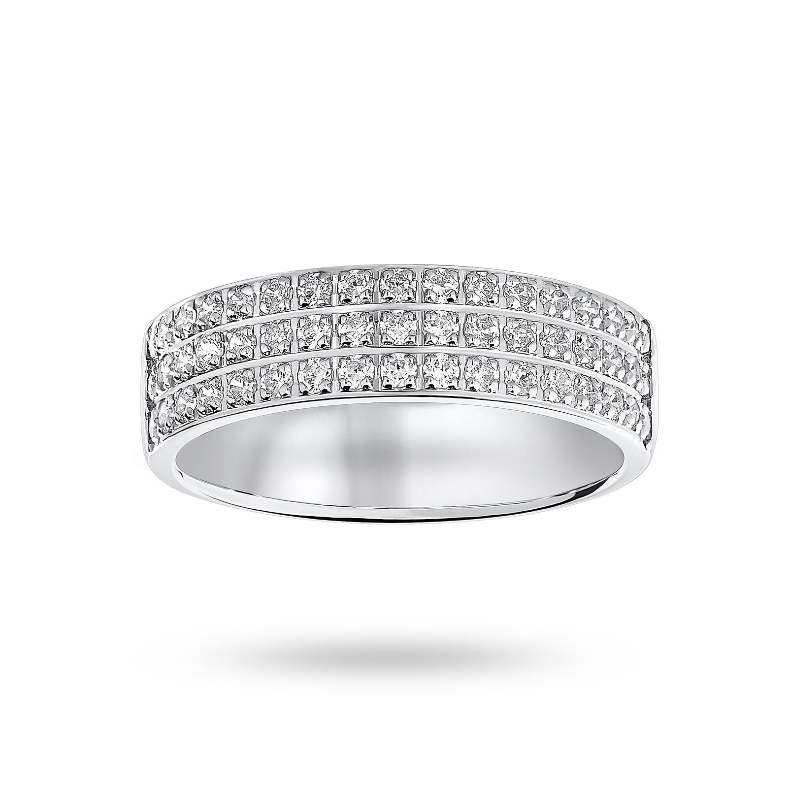 Mappin & Webb Platinum 0.50 Carat Brilliant Cut 2 Row Claw Pave Half Eternity Ring