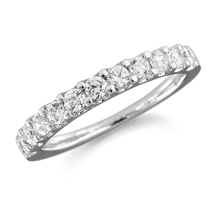 Mappin & Webb 18ct White Gold 0.50ct Claw Set Half Eternity Ring