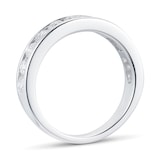 Goldsmiths Brilliant Cut 1.00ct Channel Set Half Eternity Ring In 9ct White Gold - Ring Size L