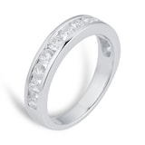 Goldsmiths Brilliant Cut 1.00ct Channel Set Half Eternity Ring In 9ct White Gold - Ring Size L