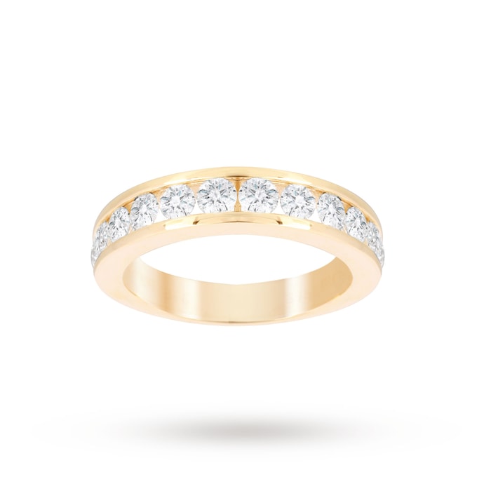 Goldsmiths Brilliant Cut 1.00ct Channel Set Half Eternity Ring In 9ct Yellow Gold - Ring Size J