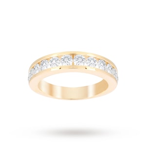 Goldsmiths Brilliant Cut 1.00ct Channel Set Half Eternity Ring In 9ct Yellow Gold