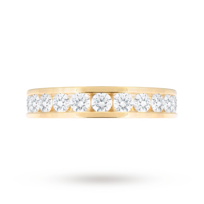 Goldsmiths Brilliant Cut 1.00ct Channel Set Half Eternity Ring In 9ct Yellow Gold - Ring Size K