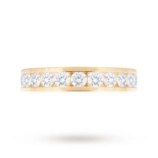 Goldsmiths Brilliant Cut 1.00ct Channel Set Half Eternity Ring In 9ct Yellow Gold