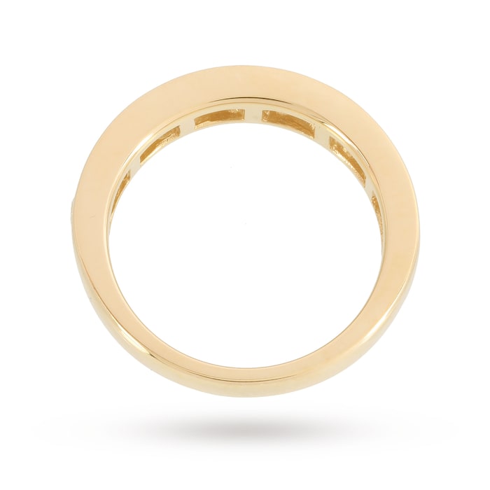 Goldsmiths Brilliant Cut 1.00ct Channel Set Half Eternity Ring In 9ct Yellow Gold - Ring Size J