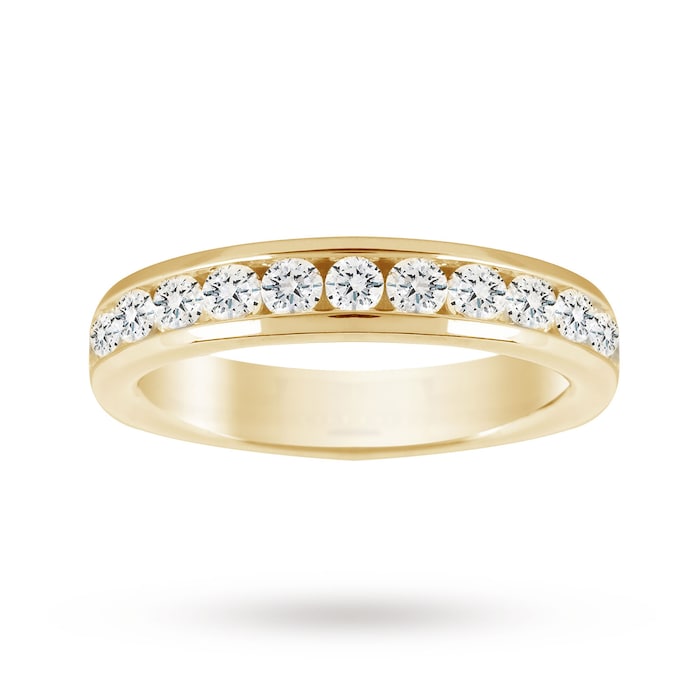 Goldsmiths 18ct Yellow Gold 1.00cttw Diamond Half Eternity Ring