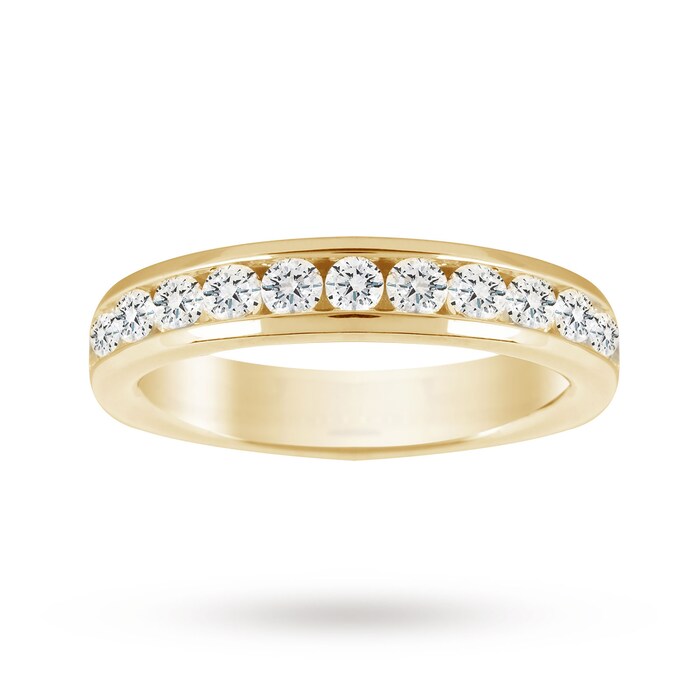 Goldsmiths 18ct Yellow Gold 1.00cttw Diamond Half Eternity Ring