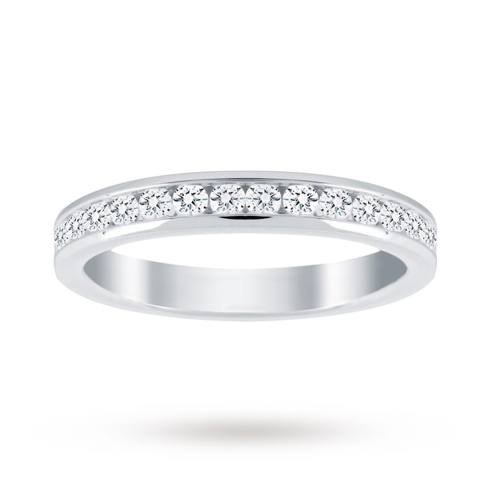 Goldsmiths 18ct White Gold 0.50cttw Diamond Half Eternity Ring