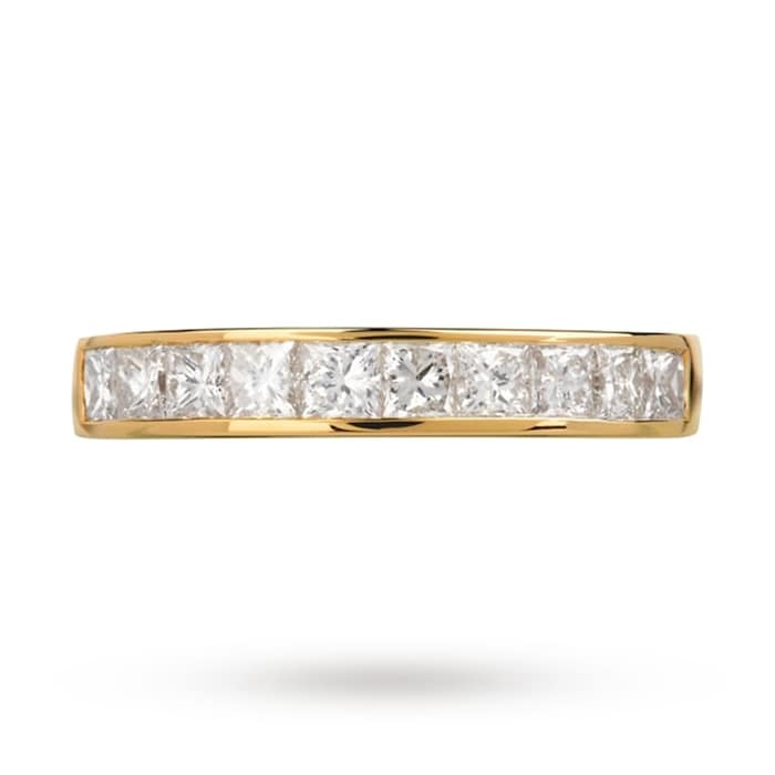 Goldsmiths 18ct Yellow Gold 1.00ct Princess Cut Goldsmiths Brightest Diamond Eternity Ring