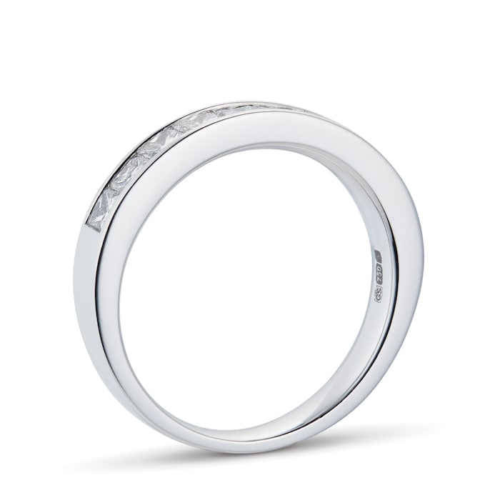 Goldsmiths 18ct White Gold 1.00ct Princess Cut Goldsmiths Brightest Diamond Eternity Ring