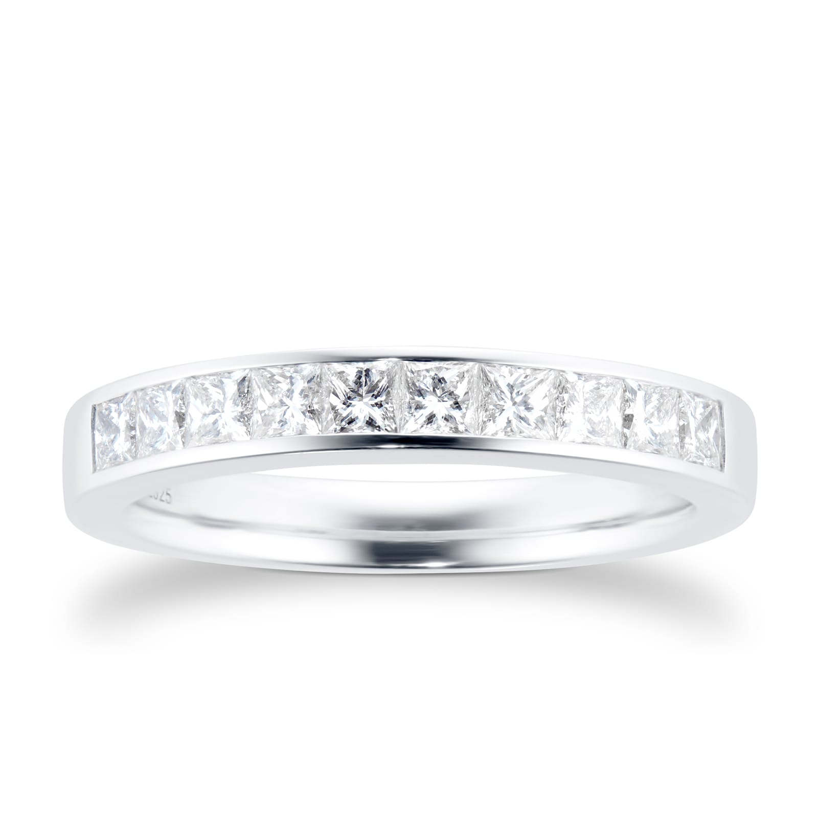 Goldsmiths 18ct White Gold 0.50cttw Princess Cut Channel Set Diamond Eternity Ring Goldsmiths 18ct White Gold 0.50cttw Princess Cut Channel Set Diamond Eternity Ring
