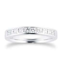 06506108 - 18ct White Gold 0.50cttw Princess Cut Channel Set Diamond Eternity Ring