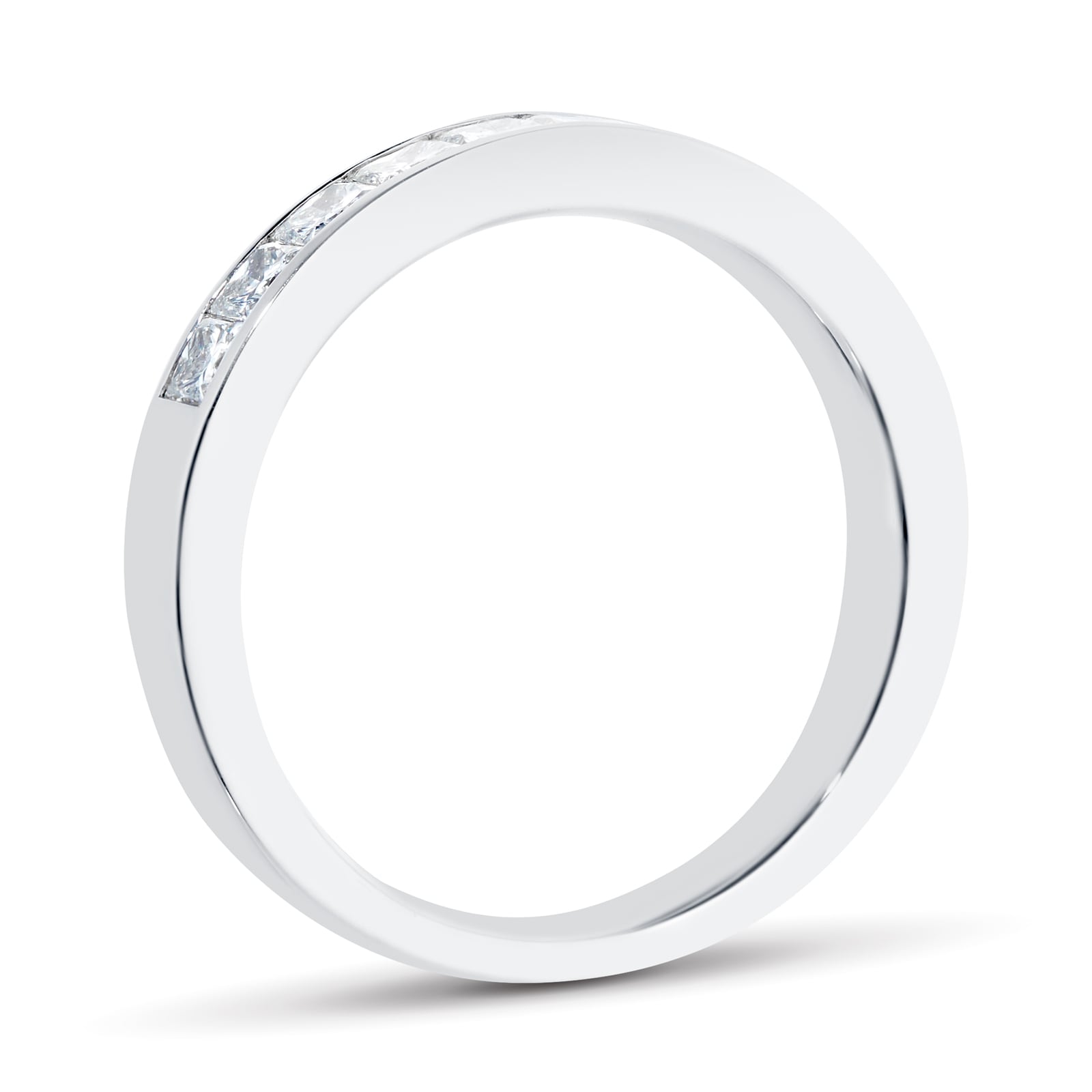 Goldsmiths 18ct White Gold 0.50cttw Princess Cut Channel Set Diamond Eternity Ring Goldsmiths 18ct White Gold 0.50cttw Princess Cut Channel Set Diamond Eternity Ring