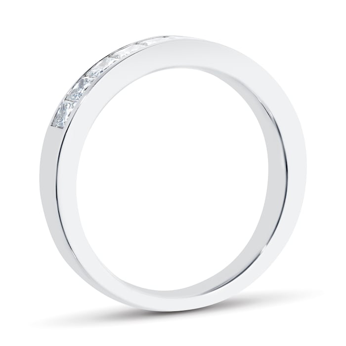 Goldsmiths 18ct White Gold 0.50ct Princess Cut Goldsmiths Brightest Diamond Eternity Ring - Ring Size N