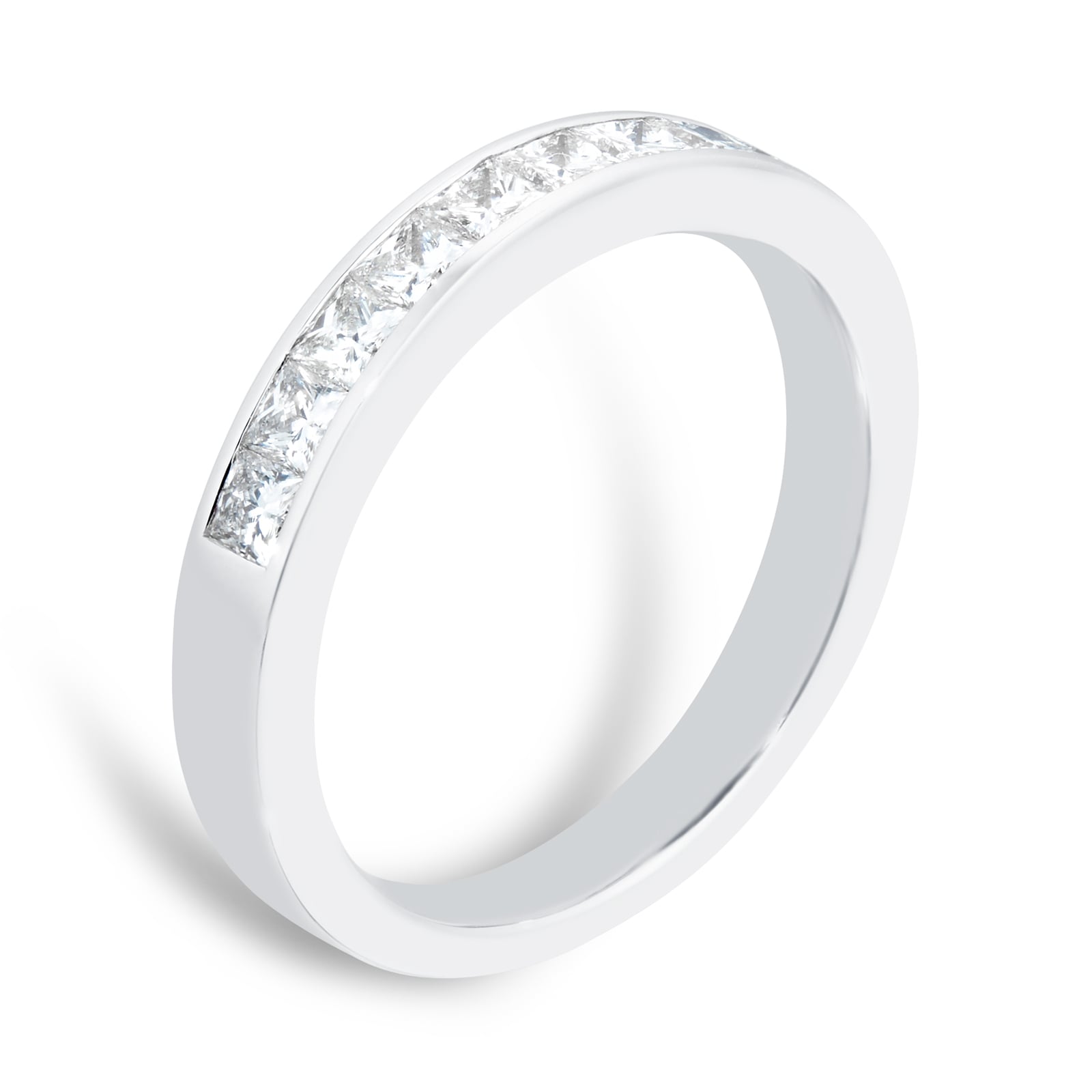Goldsmiths 18ct White Gold 0.50cttw Princess Cut Channel Set Diamond Eternity Ring Goldsmiths 18ct White Gold 0.50cttw Princess Cut Channel Set Diamond Eternity Ring