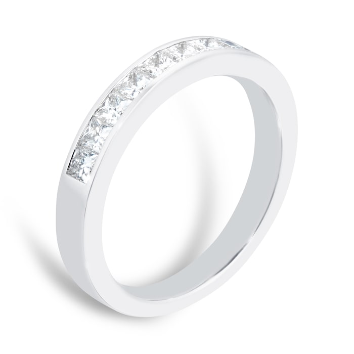 Goldsmiths 18ct White Gold 0.50ct Princess Cut Goldsmiths Brightest Diamond Eternity Ring