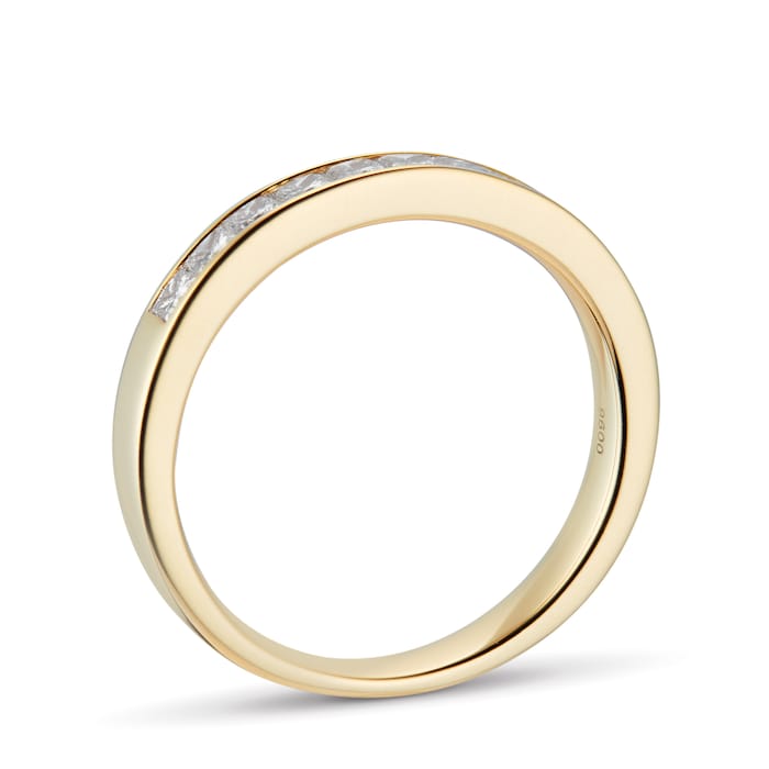 Goldsmiths 18ct Yellow Gold 0.50ct Princess Cut Goldsmiths Brightest Diamond Eternity Ring