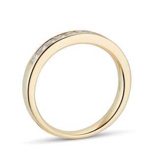 Goldsmiths 18ct Yellow Gold 0.50cttw Princess Cut Channel Set Diamond Eternity Ring