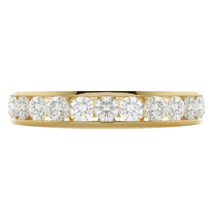 Goldsmiths 18ct Yellow Gold 1.00ct Diamond 13 Stone Eternity Ring - Ring Size L