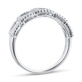 Goldsmiths 18ct White Gold 0.65ct Baguette Halo Eternity Rings