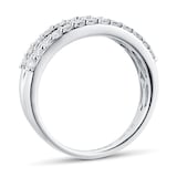 Goldsmiths 18ct White Gold 1.00ct Fancy Baguette Halo Eternity Ring