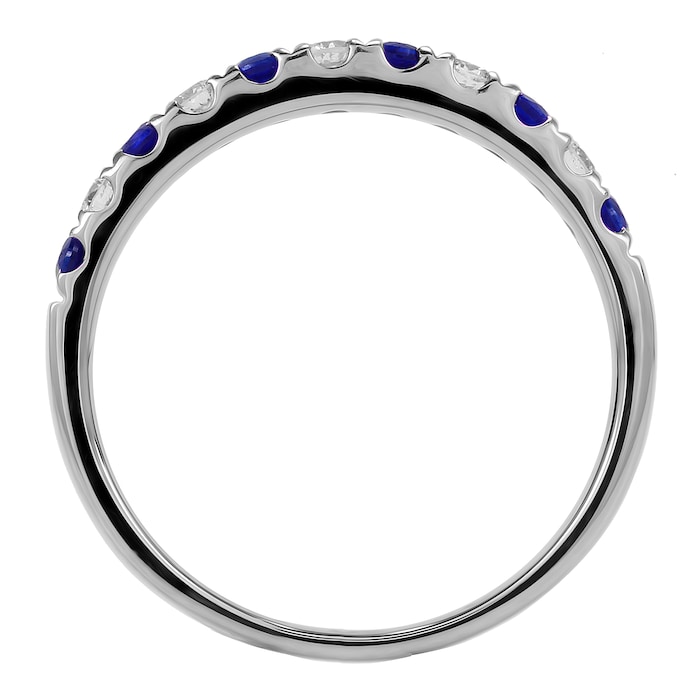 Goldsmiths 18ct White Gold 0.20ct Diamond & Sapphire Eternity Rings - Ring Size J