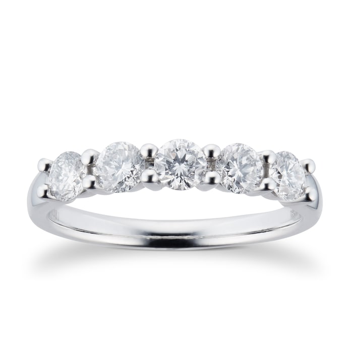 Goldsmiths Platinum 0.75ct Brilliant Cut Goldsmiths Brightest Diamond Claw Set Ring