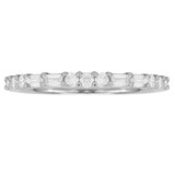 Goldsmiths 18ct White Gold 0.37ct Baguette & Round Eternity Rings
