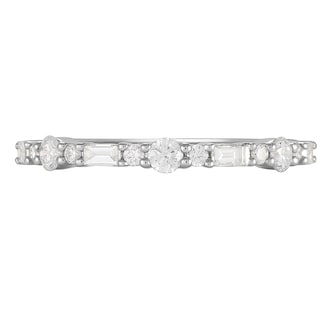 Mappin 
Webb Platinum 0.50ct Brilliant 
Baguette Cut Half Eternity Ring