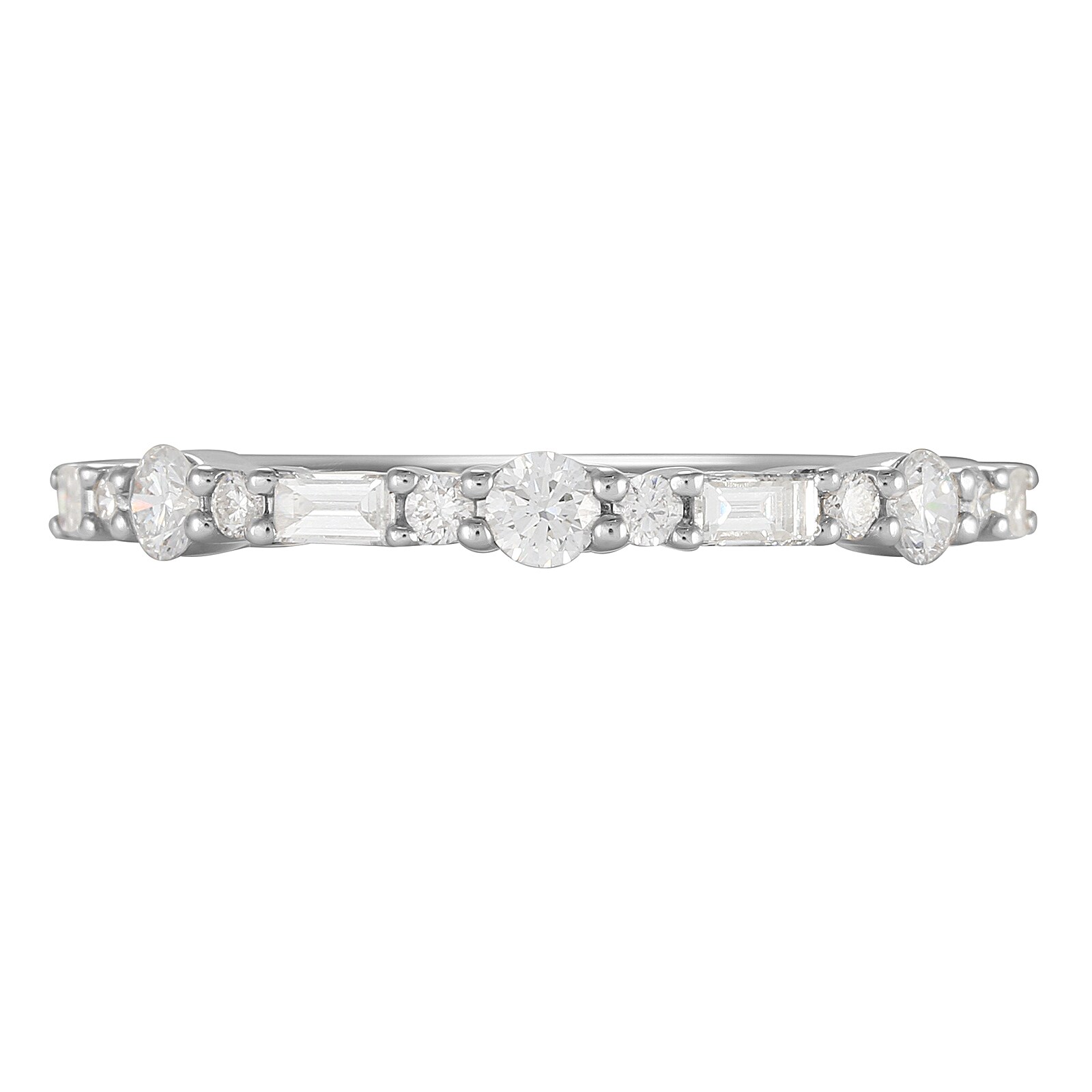 Mappin & Webb Platinum 0.50ct Brilliant & Baguette Cut Half Eternity ...