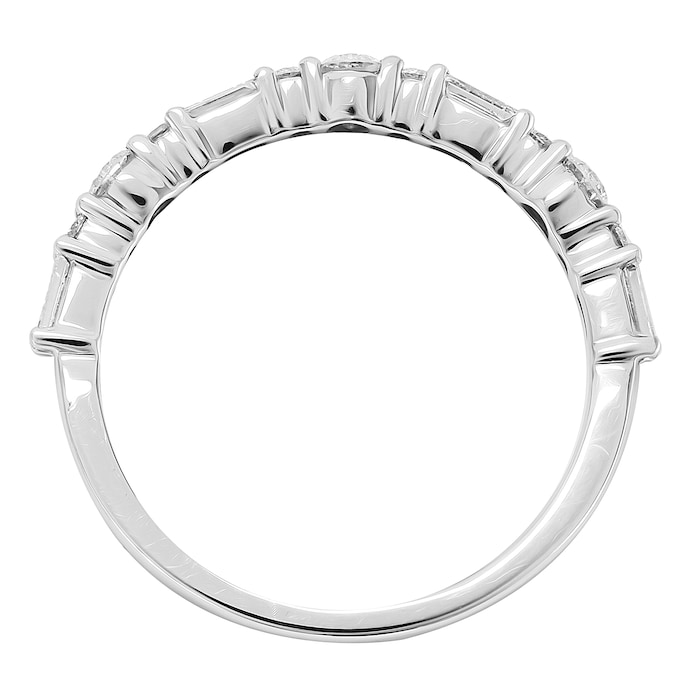 Mappin & Webb Platinum 0.50ct Brilliant & Baguette Cut Half Eternity Ring