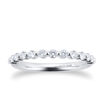 Mappin & Webb Platinum 0.33cttw Brilliant Cut Shared Claw Set Half Eternity Ring