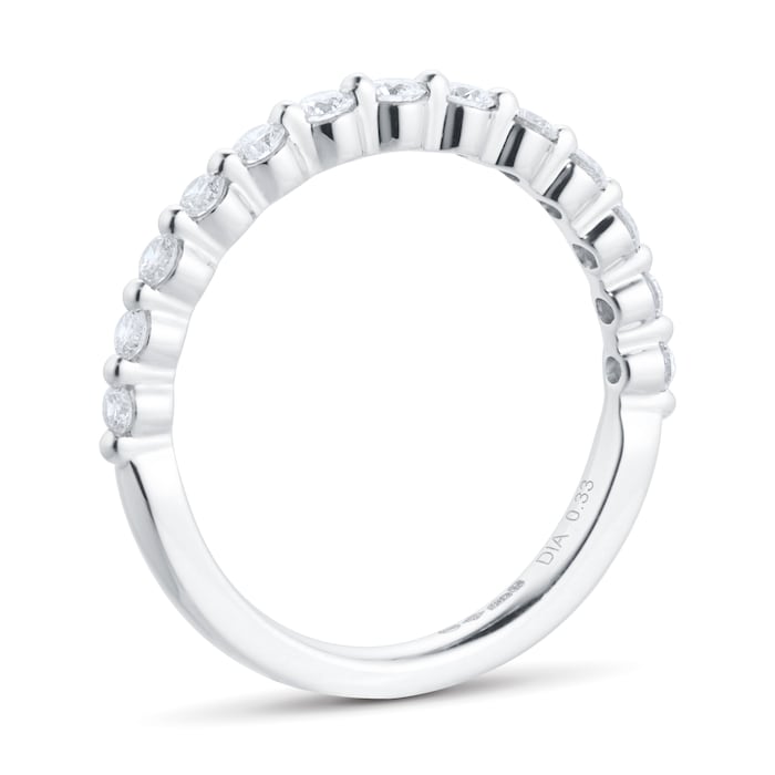 Mappin & Webb Platinum 0.33cttw Brilliant Cut Shared Claw Set Half Eternity Ring