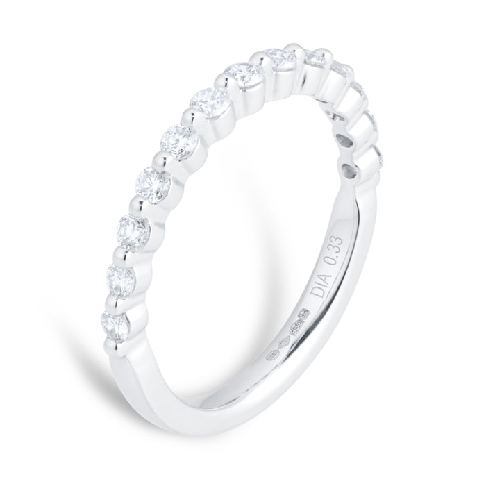 Mappin & Webb Platinum 0.33cttw Brilliant Cut Shared Claw Set Half Eternity Ring