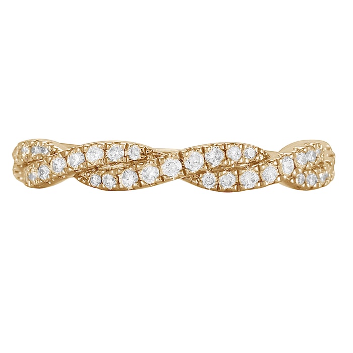 Mappin & Webb 18ct Yellow Gold 0.30ct Round Brilliant Cut Twist Half Eternity Ring